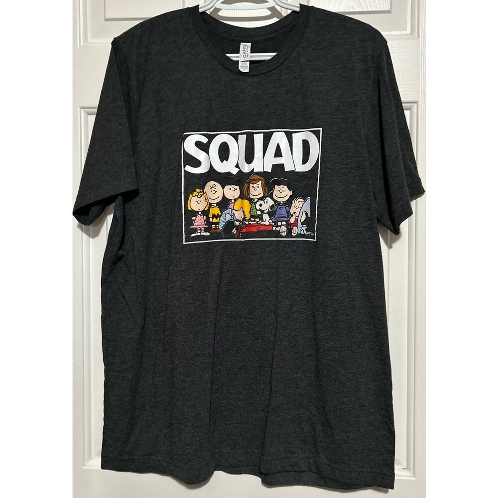 Canvas Men's Gray Squad Charlie Brown Snoopy Peanut Group T-Shirt‎ Size L